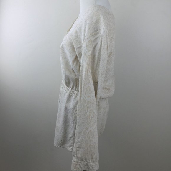 Anthropologie Cloth & Stone Reptile Print Linen Blend Romper s - Picture 6 of 11